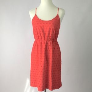 Madewell Coral Eyelet Sleeveless Mini Dress Size 4